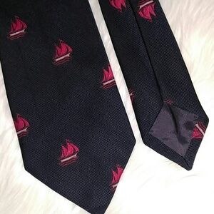 Vintage Clipper Ship Sail Boat Tie by Malden 55"